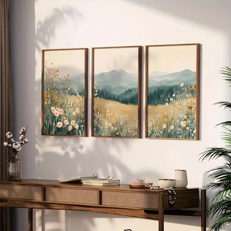 Boho Wildflower Canvas Set