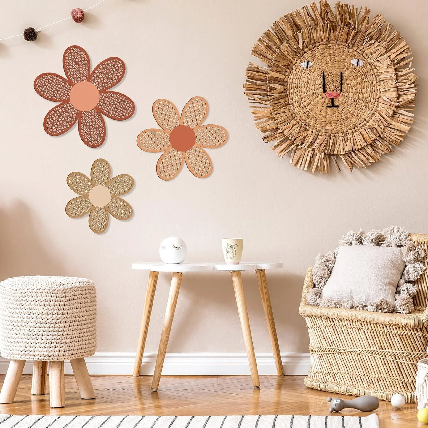 Boho Daisy Wooden Decor