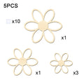5Pcs Wooden Daisy Wall Stickers Reusable Flowers Wall Stickers DIY Floral Design Wall Art Home Room Wall Decor & Holiday Gift