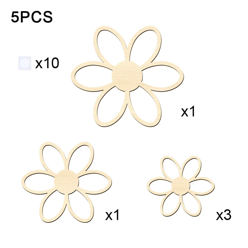 Wooden Daisy Wall Stickers