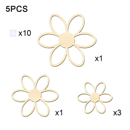 Wooden Daisy Wall Stickers