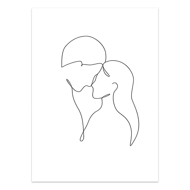 Couple Line Canvas Art