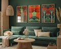 3pcs/set Retro Wildflower Plant Meadow Canvas Poster Horizontal Ferns Flowers Plant Landscape Wall Art Poster for Home Decor