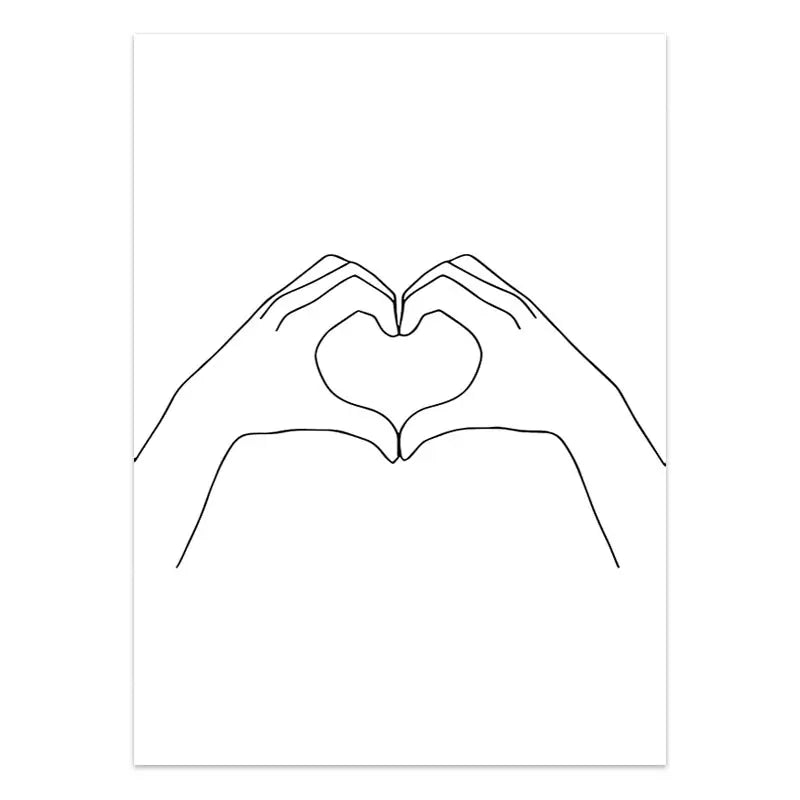 Couple Line Canvas Art