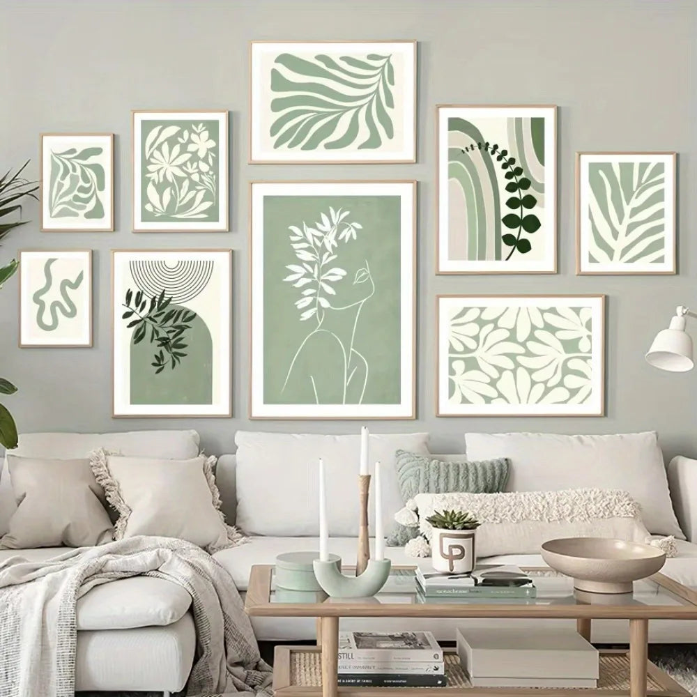 Green Floral Canvas Art