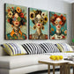 Boho Floral Woman Canvas