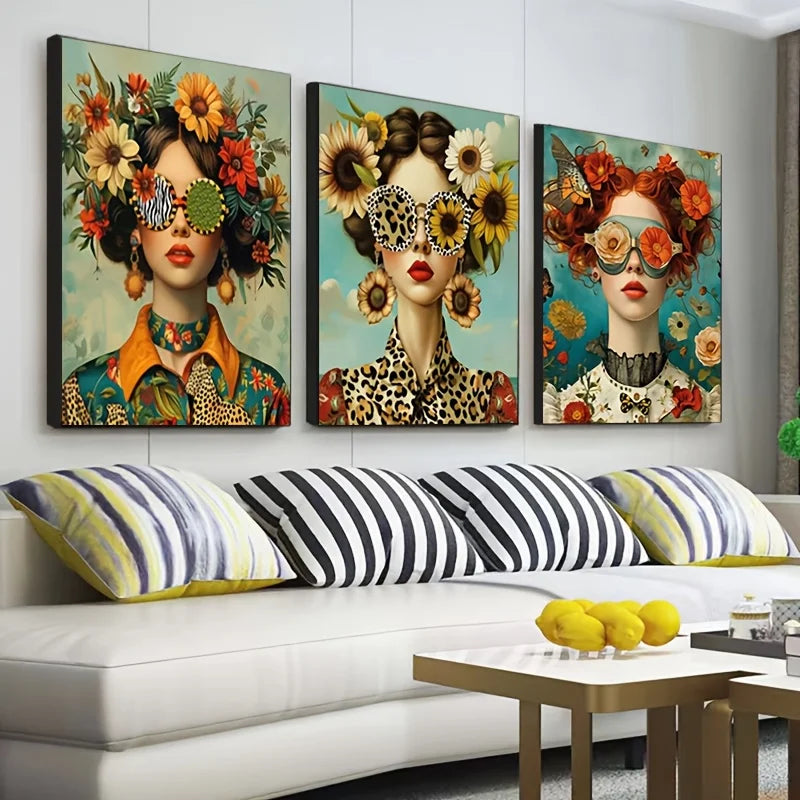 Boho Floral Woman Canvas