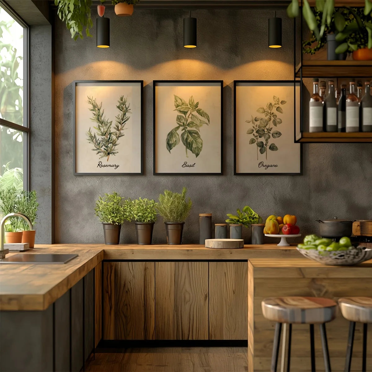 3pcs/set Vintage Watercolor Botanical Herb Canvas Print Poster Modern Cottagecore Farmhouse Art Prints Living Room Home Decor