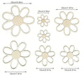 7Pcs Flower Wall Decoration Wooden Flower Cutout Rustic Flower Wall Art Ornament for Home Farmhouse Living Room Bedroom