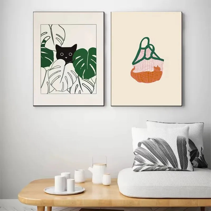 Lazy Cat Canvas Art