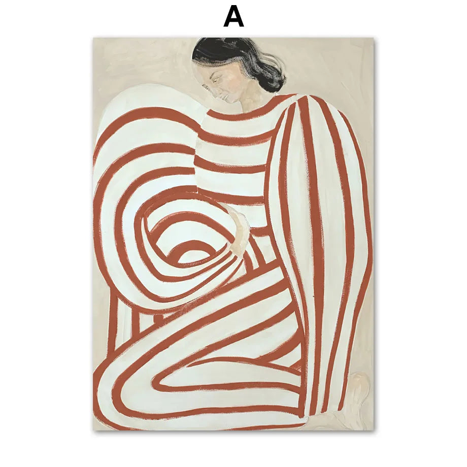 Striped Girl Canvas Art