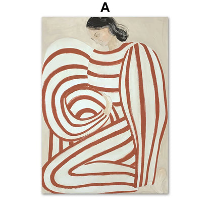 Striped Girl Canvas Art