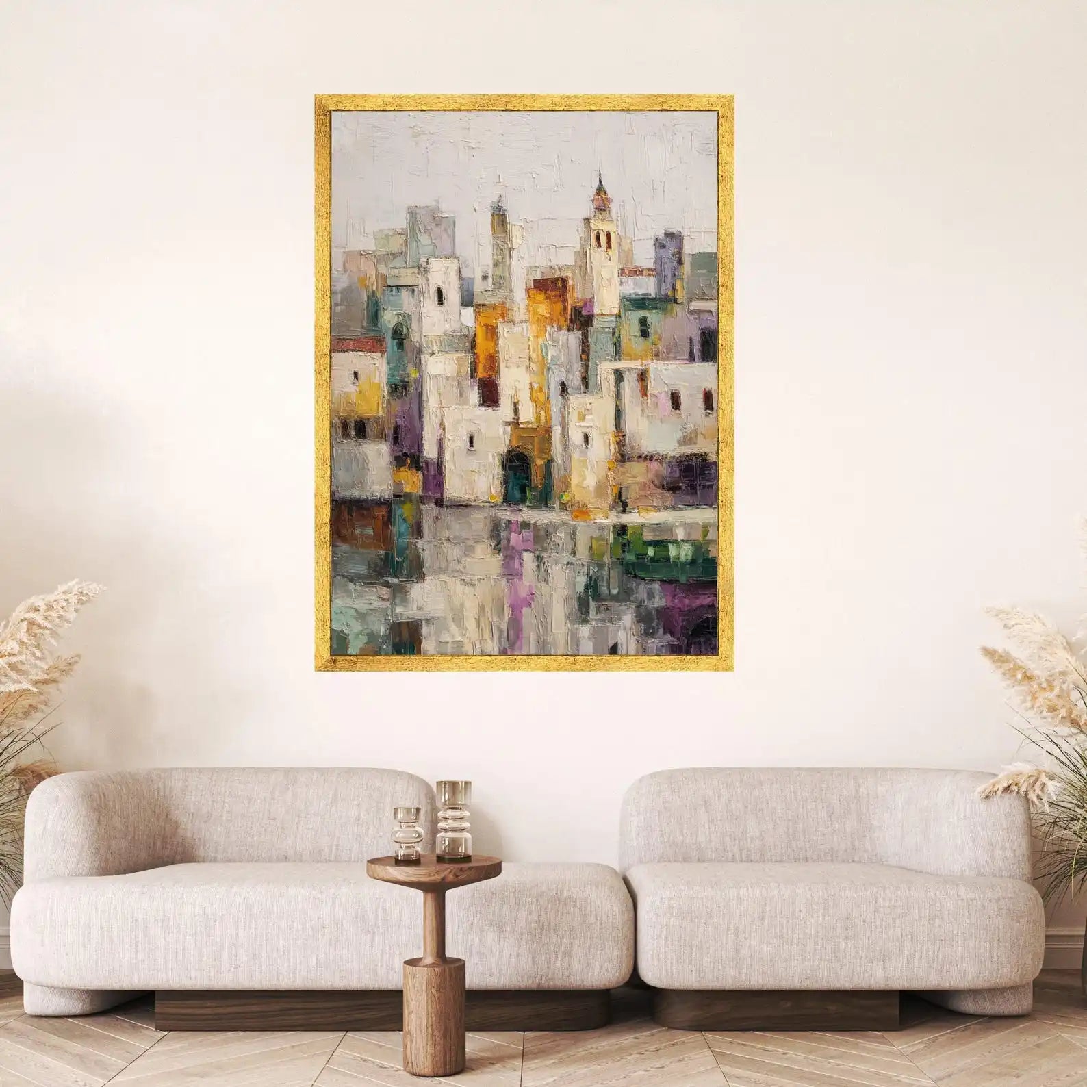 Burgundy Geometric Canvas Art