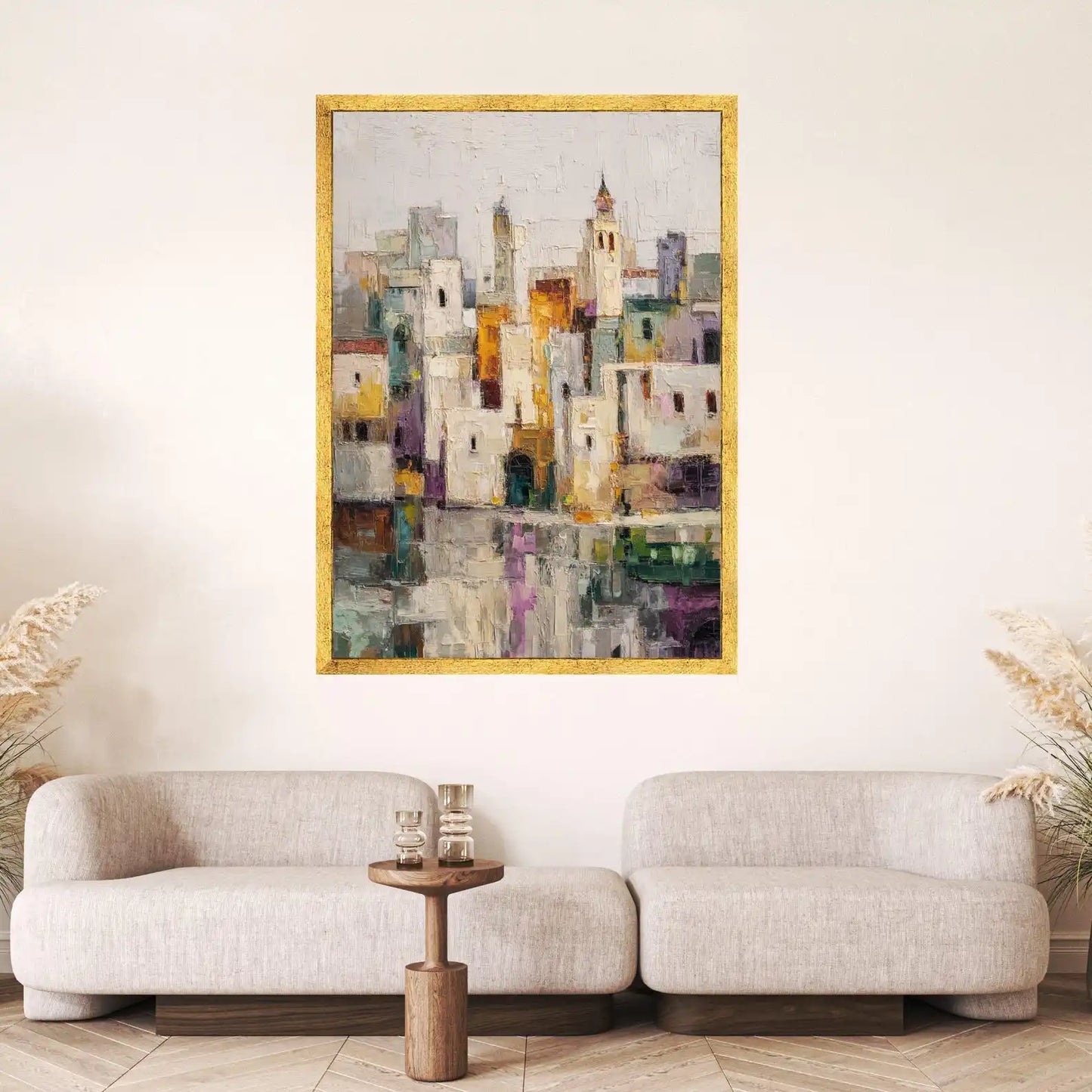 Burgundy Geometric Canvas Art