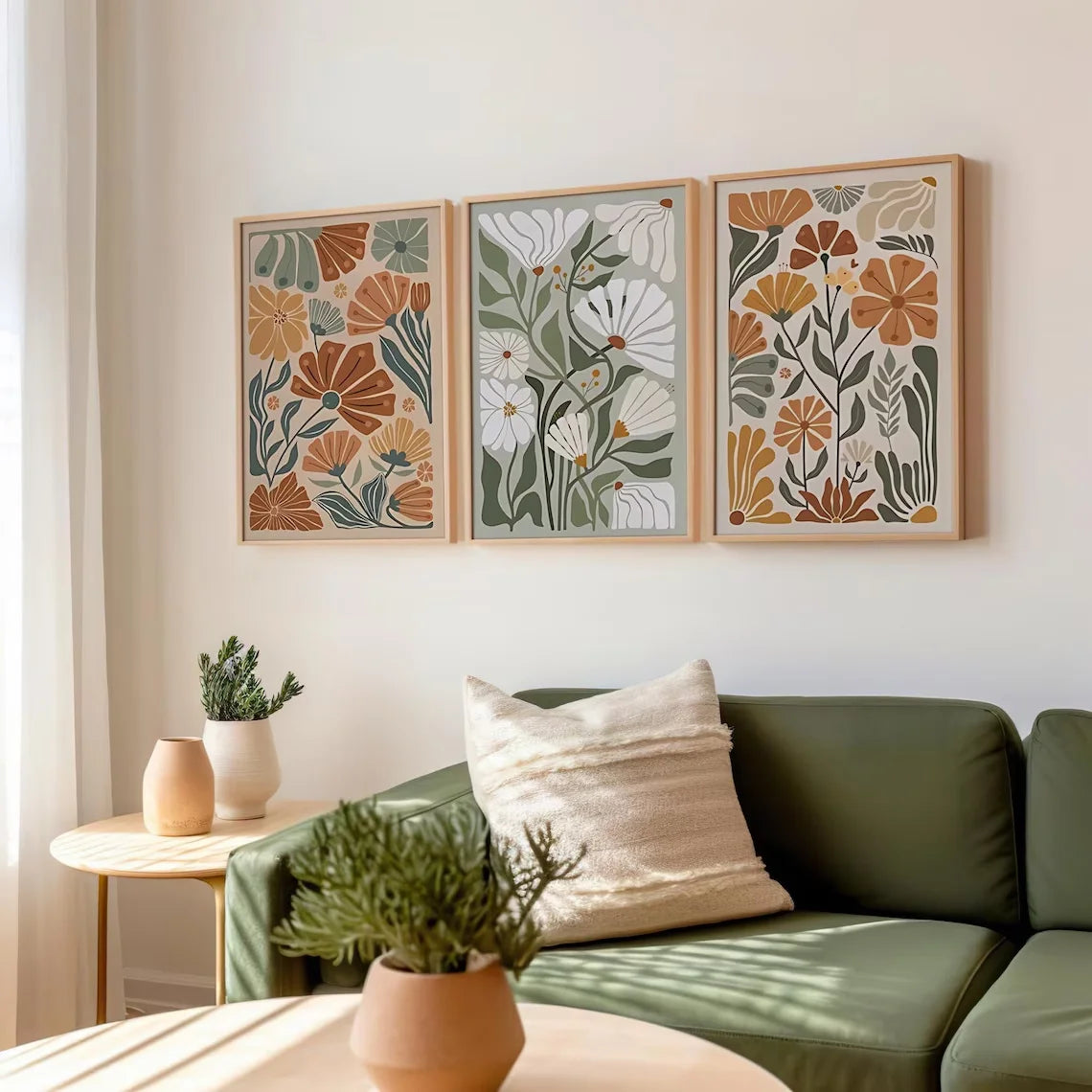 Abstract Floral Canvas Set