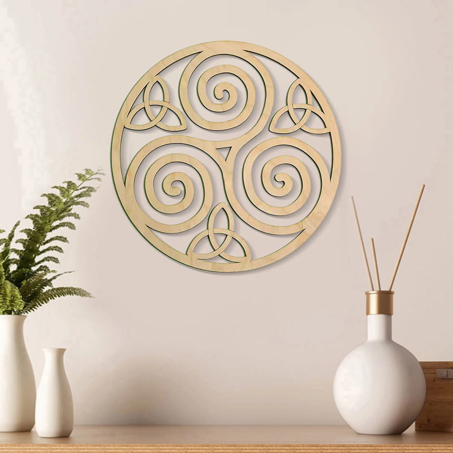 Celtic Triskele Wooden Decor