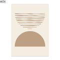 Scandinavian Minimalist Wall Art Abstract Geometric Lines Dotted Beige Canvas Poster Prints Home Bedroom Living Room Decoration