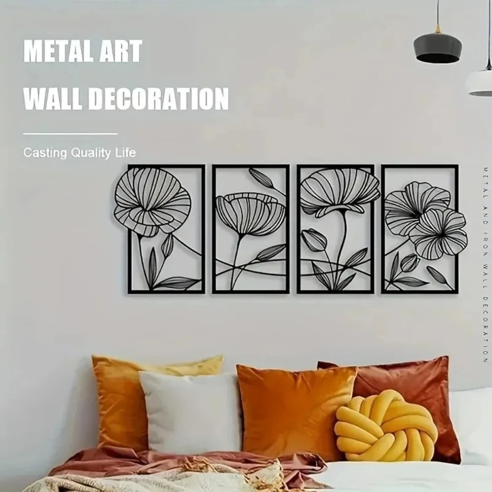 Abstract Metal Flower Set