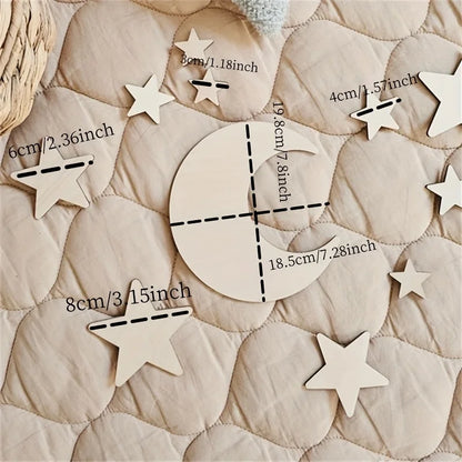 Moon Stars Wooden Decor