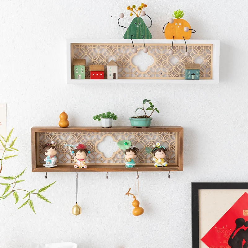 Wooden Key Hook Shelf