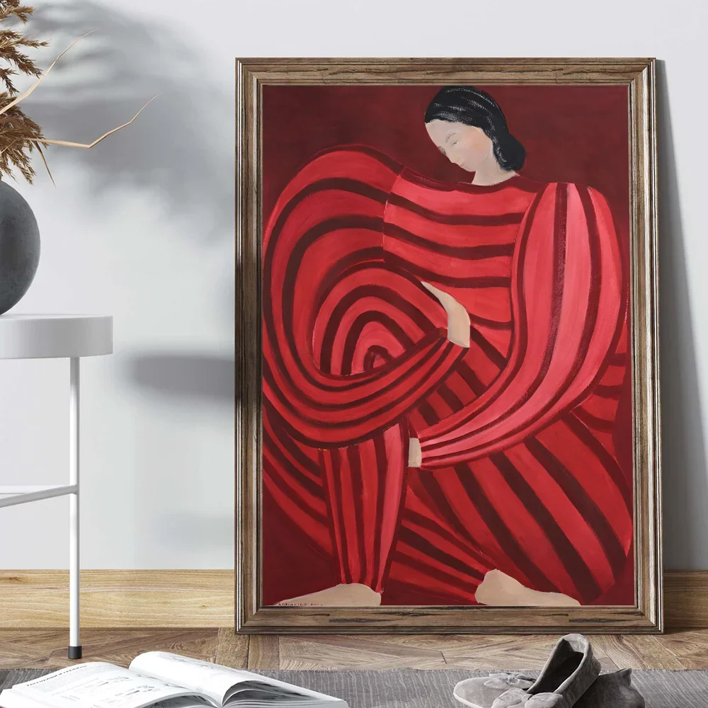 Abstract Line Geometry Curve Girl Posters Modern Classic Vintage Poster Wall Art Retro Canvas Ptint Painting Living Room Decor
